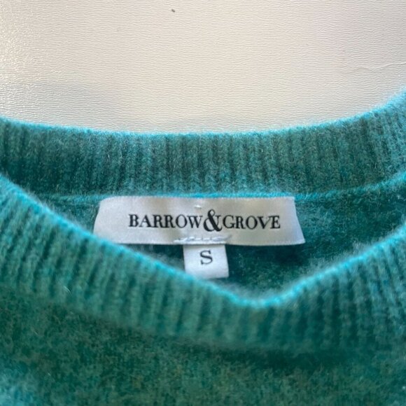 Barrow & Grove Cashmere Sweater Green Blue Color Ladies Size SMALL Preppy Casual - Picture 3 of 5
